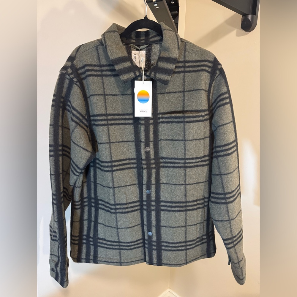 Vuori Charcoal Plaid Collared Shirt